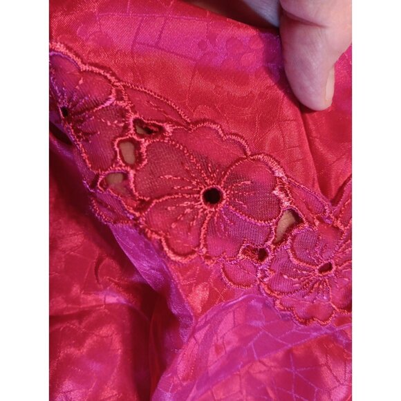 Vtg Adonna Womens L Chemise Slip Dress Nightgown Pink Floral Lace Lingerie Y2K - Picture 3 of 8